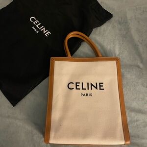 Celine Tan and Cream Tote Bag